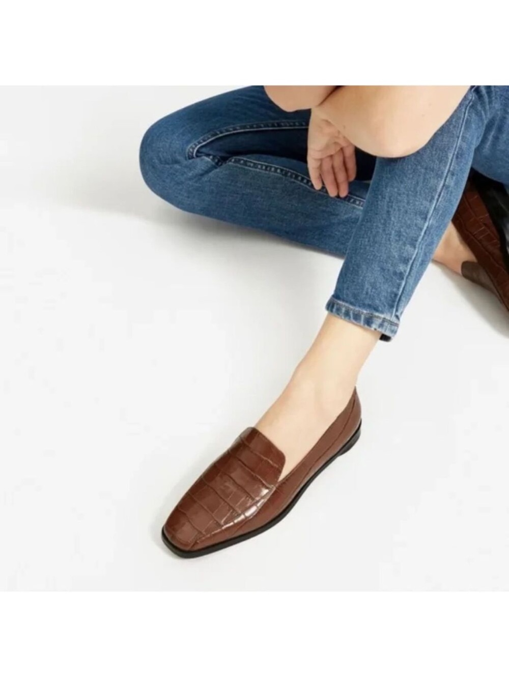 Women’s 10 Everlane The '90s Loafer in Brown Crocodile
